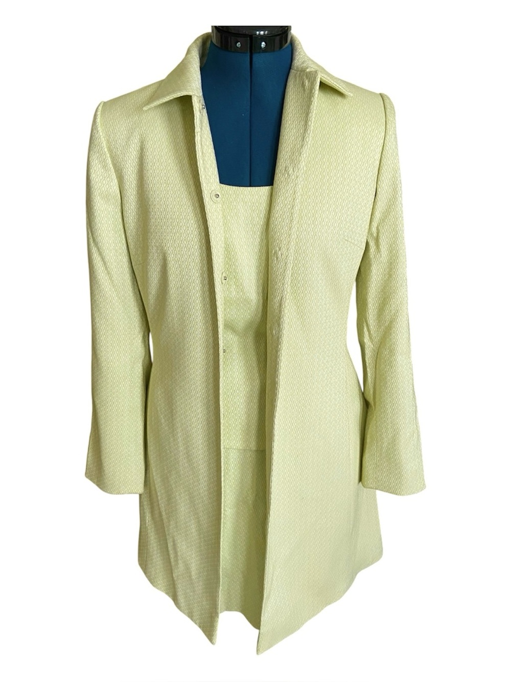 TAHARI 3 Piece Skirt Suit Long Jacket Blazer Top and Skirt